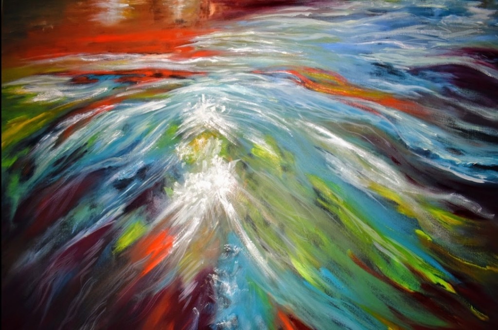 l'eau ici s'inscrit dans un processus, celui de la représentation du sang versé, la guerre mise évidence, ..toute guerre a son "sang versé",